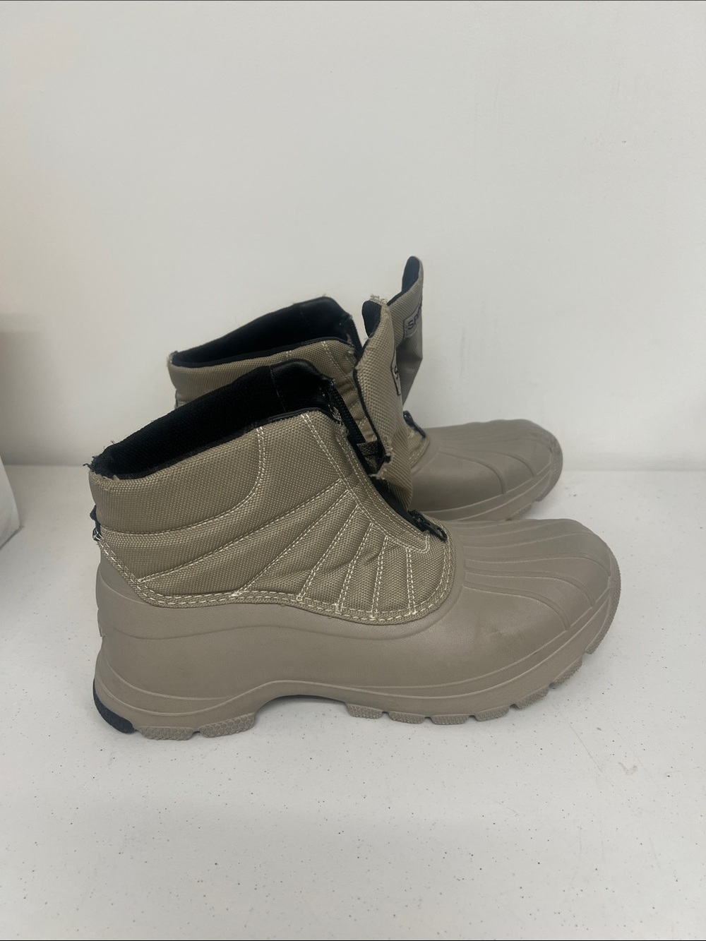 Sperry Men's Taupe Zip-Front Rain & Snow Boots